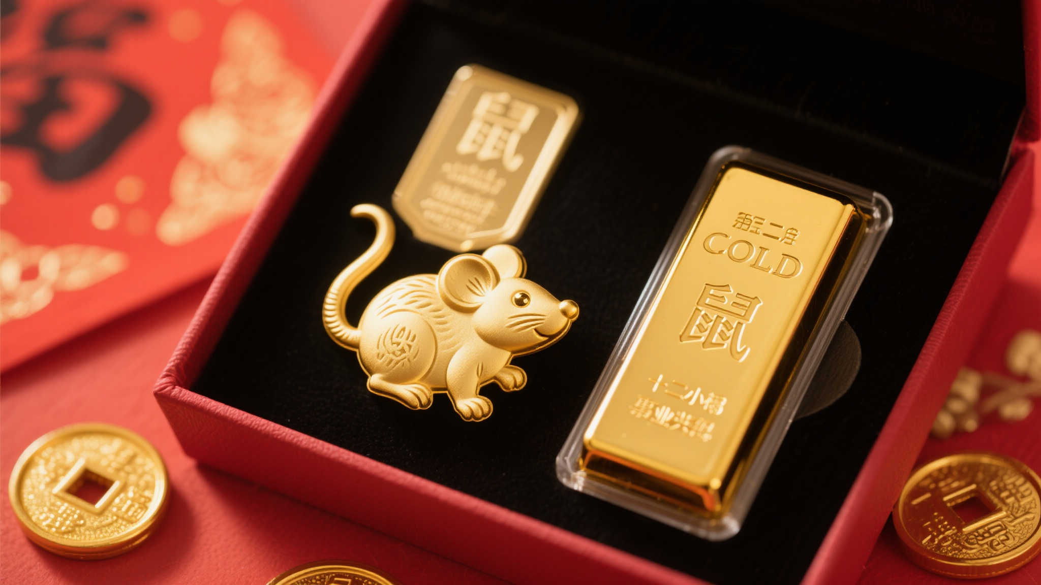 金鼠送福 好运伴金条