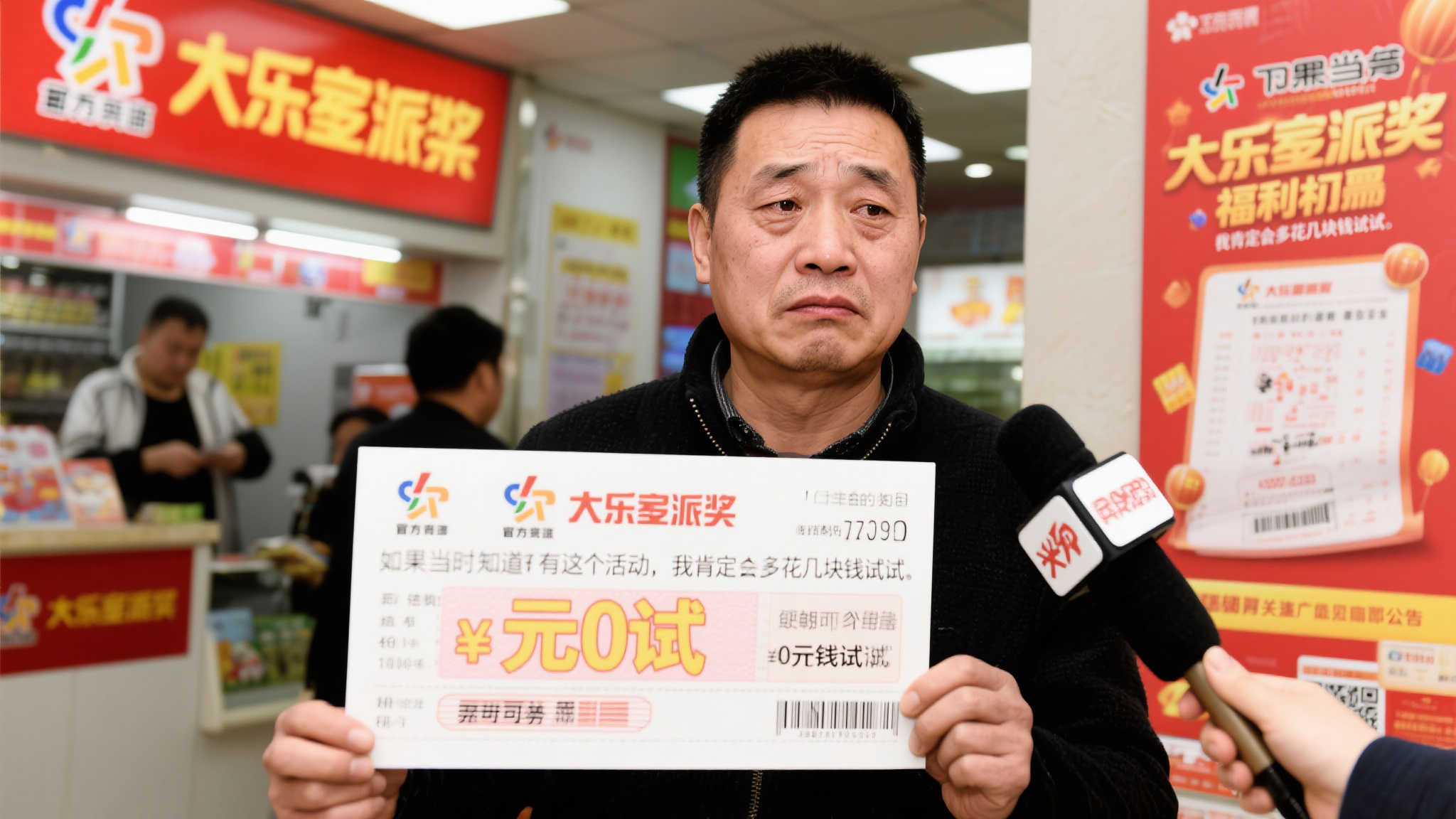 男子9元自选票中大乐透1642万：错过派奖倍感惋惜